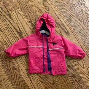 Black dog kids rain jacket